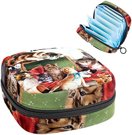 Период торба, санитарна торба за складирање на салфетка, торбичка за периоди, торба за шминка за патувања, мачки