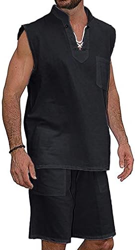 Машка ракав кратка модна маица маица костум на плажа Хипи кошула кошули маички мажите костуми и комплети костуми фустан црно