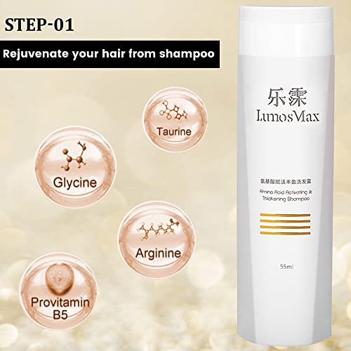 Shampoo за задебелување на Lumosmax Целосна големина и ритуален пакет сет вклучува шампон, балсам и серум на скалпот