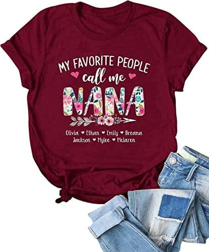 Персонализирана мама подароци, баба маица за жени, кошула за мајки роденден за мајки за Мими Нана Гиџи, Подарок за мајка
