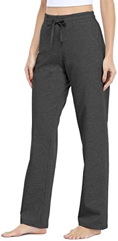 Вилит женски памук џемпери отворено дно спортски панталони со права нога салон атлетски панталони со џебови