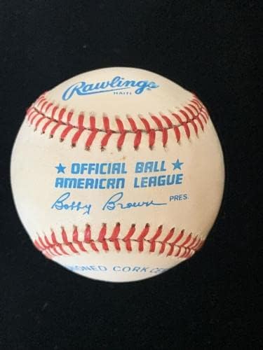 Sparky Lyle Red Sox Yankees потпишан официјален ал Боби Браун Бејзбол w/холограм - автограмирани бејзбол