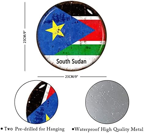 Метал знак на Јужен Судан Метал знак на Јужен Судан, добредојде на знак на влезна врата Национално знаме Прилагодено wallидна уметност гроздобер