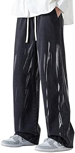 Тексас тенок вклопува мажи Есенски зимски обични пантолони панталони со џебни модни мажи големи и високи модерни Е