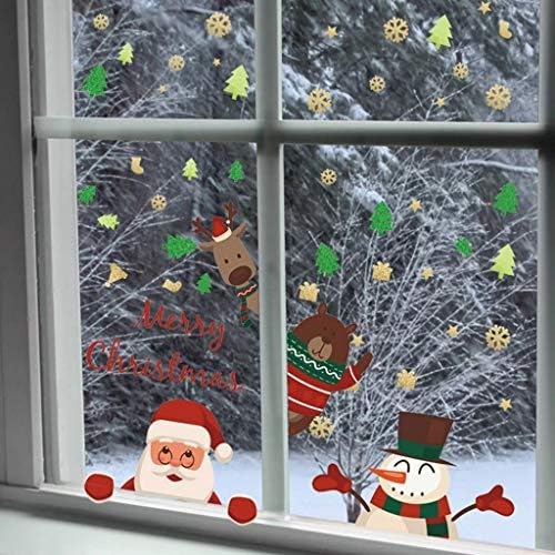 Заздравување на налепницата за Божиќни wallидови отстранлив образец на дрво издржлива декорација за прозорецот за изложба