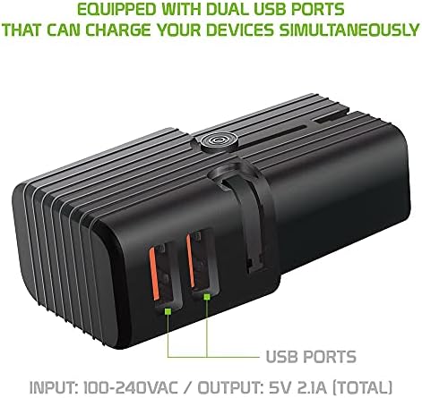 Двојниот универзален USB адаптер работи за чест 60 за светска моќ и патување помеѓу САД/ЕУ/ЦН/АУС/НЗ/Велика Британија