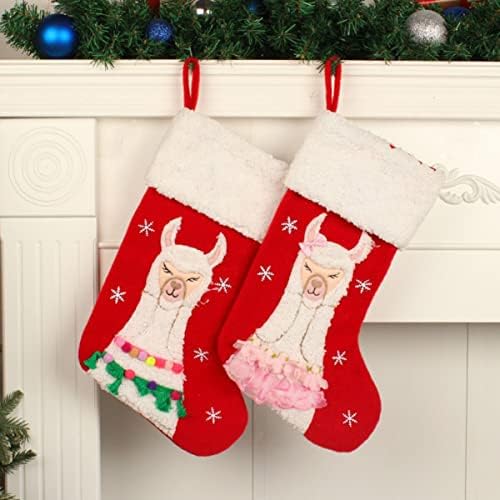 Зеродеко 5 парчиња домашни чорапи одмори Божиќни чорапи држач плишано декор висијќи бонбони привртки