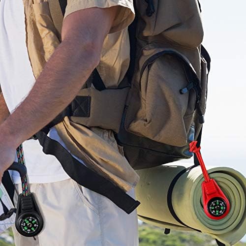 Мулти-бои мини опстанок компас на отворено кампување за пешачење со џеб со течност за компас исполнет мини компас на кабел за итни случаи