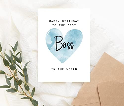 Moltdesigns Среќен роденден на најдобриот шеф на светската картичка - картичка за роденден на шефот - картичка за шеф - подарок за ден на таткото
