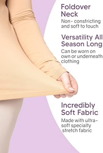 Womenенски плус големина топол долга ракав Туртленк Топ | Ултра мека | Возрасен XL до 7x
