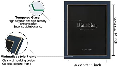 Виоаббеј 11х14 Рамка за слика морнарица сина сет од 2, модерен стил 11 од 14 фото рамка, високо дефинирано вистинско стакло, wallид или таблета