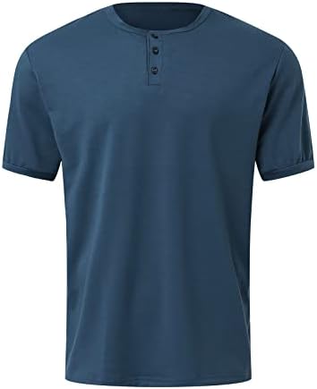 STOOTO MENS летни обични маици, копче кратки ракави цврсти бои за дишење на врвни блузи основни дизајн удобни маички
