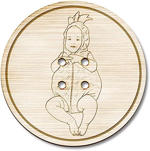 Азиеда 8 x 23мм „Ананас бебе“ тркалезни дрвени копчиња