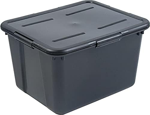 Advantus 34052 кутија за складирање на датотеки w/капак, легално/буква, пластика, црна боја