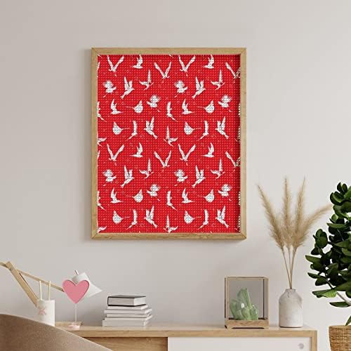 Црвени птици шема дијамантска сликарство комплет уметност слики DIY целосна вежба домашна додатоци за возрасни за домашен wallид декор 16 x20