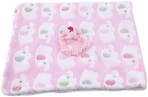 Heyuan патување и перница, симпатично слон бебе топло ќебиња новородени цртани климатизација ватенка корална кадифена перница