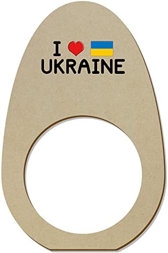 Азиеда 5 x 'ја сакам Украина' Дрвени прстени/држачи за салфета