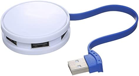 Huiop Mini Portable 4-во-1 центар со 4 USB 2.0 пристаништа USB машки до 4 USB женски адаптер за лаптоп десктоп USB Extension Converter, бело