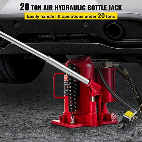 Mophon Bhotter Jack 20 T, Air Hydraulic Car Jack 44000 bs со пневматска и рачна рачна пумпа, воздушен приклучок за автоматско поправка на камиони