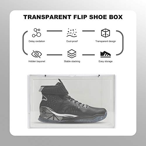 Хемотон чист сад пластични чевли кутии со капакот пластично странично отворање магнетно чевли кутија за чевли за складирање