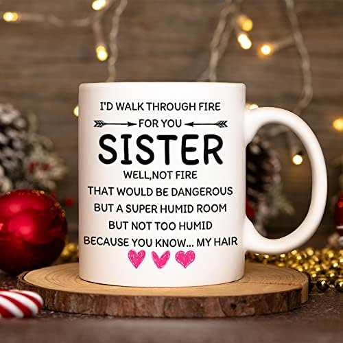 Дебело бебе Јас Ќе Одам Низ Оган За Вас, Смешни Кафе Кригла Подароци За Сестри Жени, Голема Роденден Подароци Идеја За Сестри,
