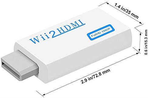 Ogoeen Wii во HDMI конвертор, излезен видео аудио адаптер HDMI конвертер 1080p, Wii HDMI адаптер со 3,5 mm аудио приклучок и HDMI
