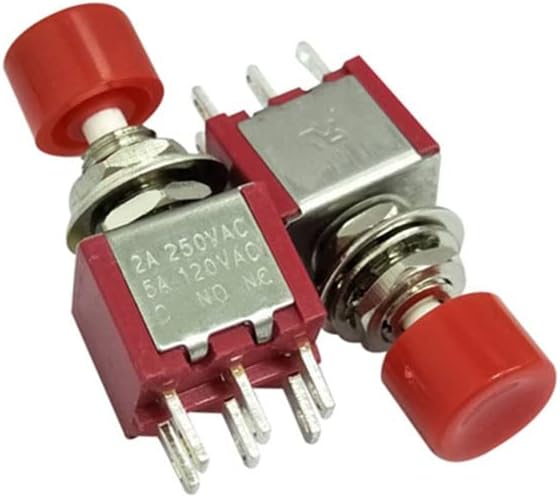 1PCS SC109 DS -622 Автоматско ресетирање на прекинувачот за ресетирање Големина 6 mm U/I 250V/2A 6PIN Префрлување на копчето за притискање 2NO