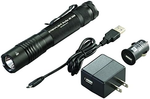 Streamlight 88054 ProTac HL USB 1000-Лумен МУЛТИ-ГОРИВО USB Полнење Професионални Тактички Фенерче Со 120V AC/12-Волти Dc Полнач, И Футрола, Црна, Јасна Мало Пакување