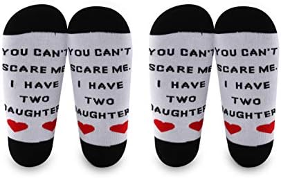 ЛЕВЛО Смешни Подароци За Тато Подароци За Денот На Таткото Не Можете Да Ме Исплашите Имам Една/Две/Три Ќерки Памучни Чорапи Татко