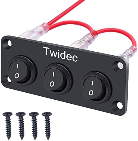 Twidec/3 Gang Rocker Toggle Switch Metal Panel со 16A 250V AC/12V DC SPST 2 Позиција 2 Вклучен/исклучен прекинувач