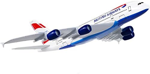 Mookeenone 16cm British Airways A380 Airplane Model Симулација на авиони модел авијациски модел комплети за авиони за собирање