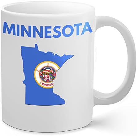 Палм Сити Производи Минесота Држава Форма - 11 мл Керамички Кафе Кригла Со Минесота Државно Знаме | Одличен Подарок За Минесотанците