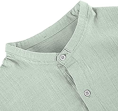 Преголемо копче нагоре со кошула со целосен ракав, постелнина за есенски сплит на вратот, вградени ски -кула цврста цврста кошула