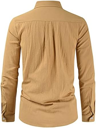 Кошули со копче Саксигол за мажи со долги ракави Солидни кошули Обичен бизнис 2023 Летни блузи и кошули со копче надолу