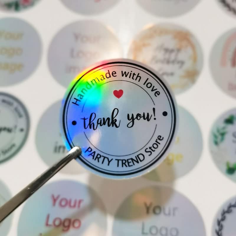 100 парчиња персонализирани ласерски налепници етикети прилагодени текстуални лого за венчавки за свадби