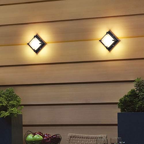 Oxvue водоотпорен LED едноставност алуминиумска алуминиумска wallидна светлина вила на отворено wallидна ламба Долајноифонска боја,