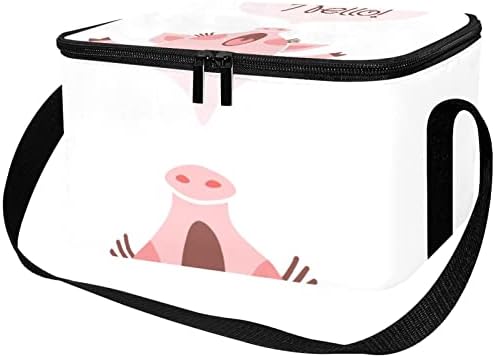 Розово свиња, здраво цртан филм, торба за испорака на храна, изолирана торба за намирници | Двоен патент