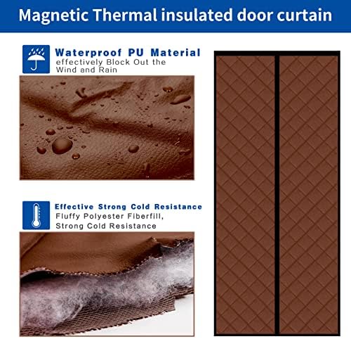 Задебелена магнетна термичка изолирана врата, задебелена, PU материјал за слободно автоматско затворање Трајно ветерно водоотпорен екран на вратата, одговара на г?