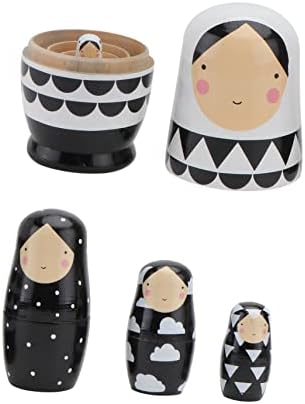 Toyvian 5pcs matryoshka девојки играчки рачни украси за порибување на порибници EBT Babushka кукли гнездење фигурини традиционална руска