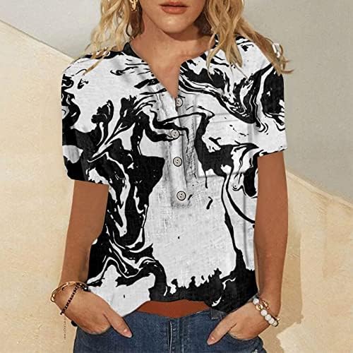 Lytrycamev Графички маички за жени гроздобер жени летни врвови, обични удобни кошули со краток ракав, симпатично меко излегување на