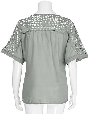 Зефотим блузи за жени 2023 година Руфл против вратот Краток/долг ракав Трендовски модни обични обични лабави кошули