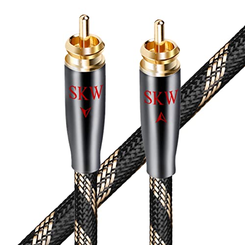 Skw субвуфер кабел RCA до RCA Повеќе штит со единечен кристален бакар за HIFI системи