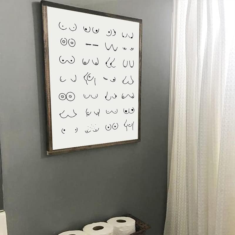 Смешно печатење на постери за wallидови за бања - 16x20 инчен бања wallид декор - шик модерен декор за дома - знак за тоалети, гостинска бања,