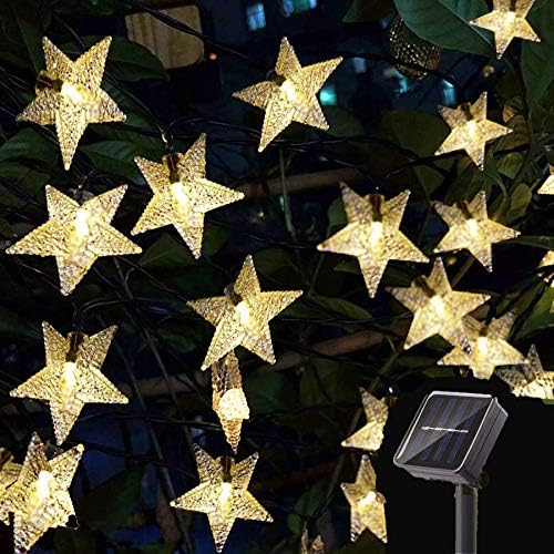 Светски светла Сончева starвезда 31 стапки 50 LED светкави самовили, надворешни водоотпорни starsвезди трепкачки светла, погодни за градини,