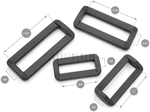 CraftMemore Пластична правоаголник прстени Бар слајд јамка за лента за торбички за мрежење со тешки токи на појас за чување чанти