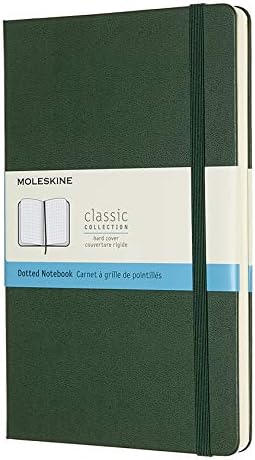 Класичен тетратка Молескин, тврда покривка, голема владеечка/наредена, шума зелена, 240 страници