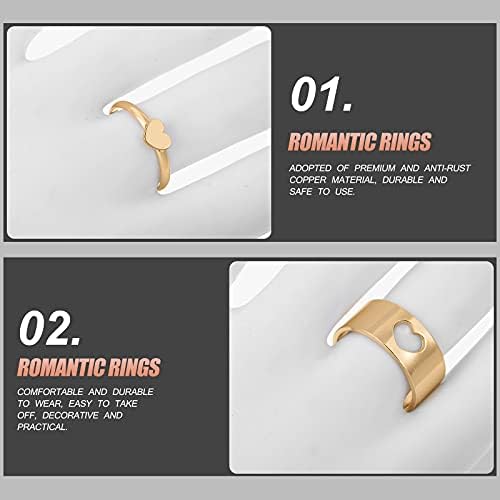 Валиклуд 2 парчиња модерни прстени Декоративни двојки ringsвони романтични прсти за прсти подароци