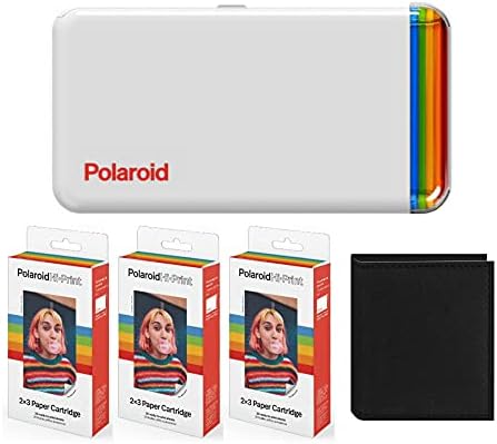 Polaroid Originals Hi-Print 2 x 3-инчен џеб фото печатач со Bluetooth пакет hi-печатење 2x3-инчен хартија кертриџ и албум за инстант