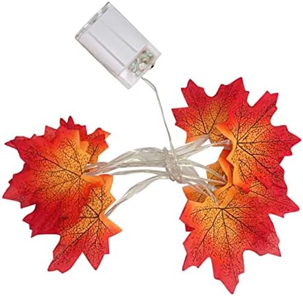 Денот на благодарноста кутија за батерии LED јавои од лисја од јавор, жица затворен и украсен декоративен светлосен лисја од