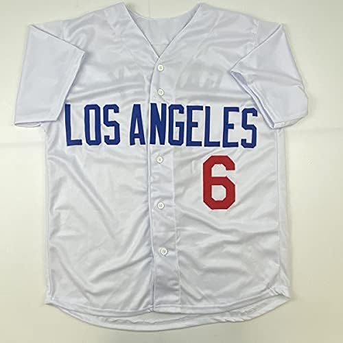 Автограмиран/потпишан Стив Гарви Лос Анџелес ЛА бел бејзбол дрес Бекет Бас Коа